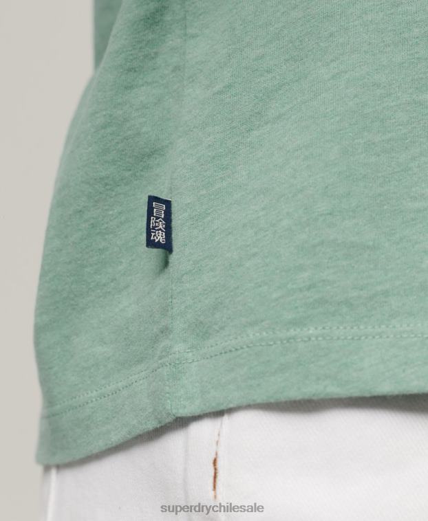 mujer Superdry verde camiseta de algodón orgánico con logo vintage bordado 2R68Z2250