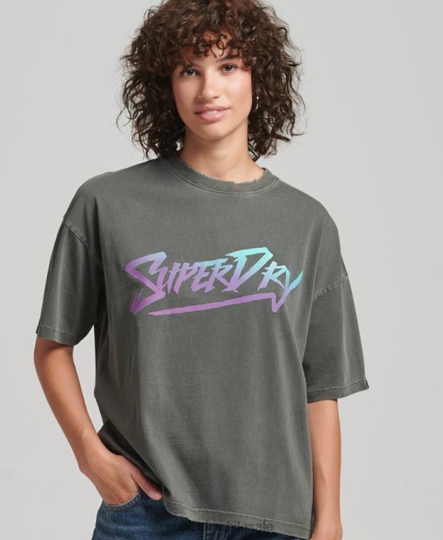 mujer Superdry verde camiseta marca indie 2R68Z2790