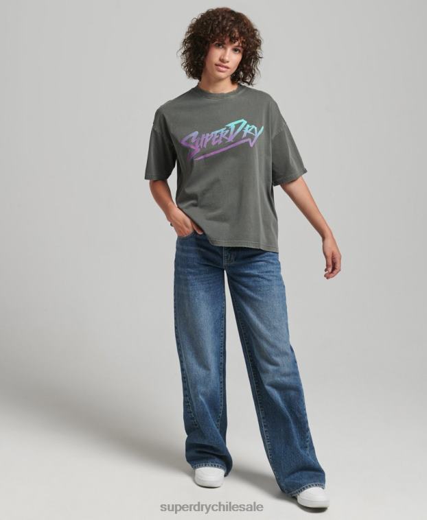 mujer Superdry verde camiseta marca indie 2R68Z2790