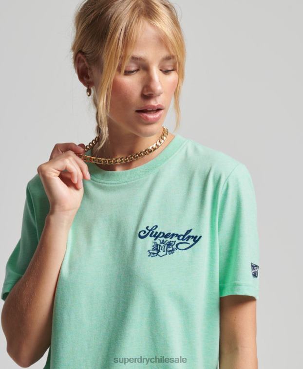 mujer Superdry verde orgullo vintage en camiseta artesanal 2R68Z2758