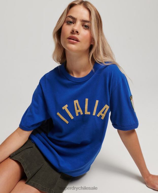 mujer Superdry x Ringspun azul camiseta futbol italia 2R68Z2827