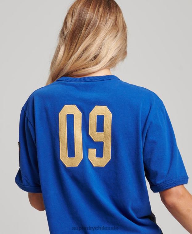 mujer Superdry x Ringspun azul camiseta futbol italia 2R68Z2827