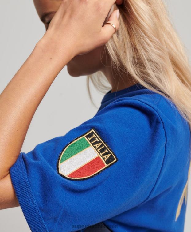 mujer Superdry x Ringspun azul camiseta futbol italia 2R68Z2827