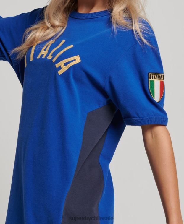 mujer Superdry x Ringspun azul camiseta futbol italia 2R68Z2827