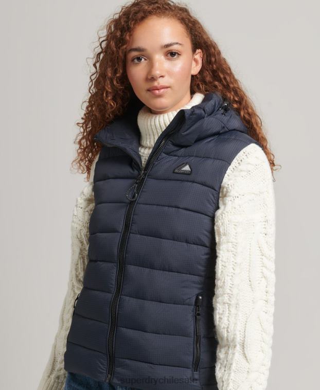 mujer Superdry Armada chaleco acolchado clásico con capucha 2R68Z3797