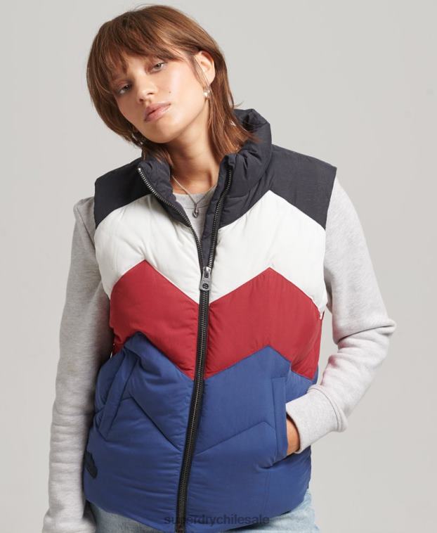 mujer Superdry Armada chaleco acolchado con panel retro 2R68Z5502