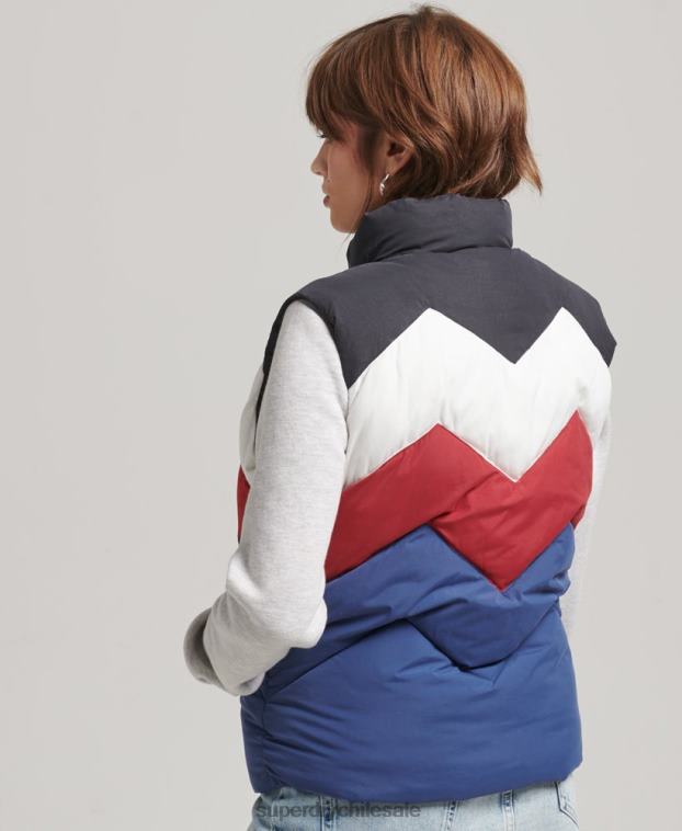 mujer Superdry Armada chaleco acolchado con panel retro 2R68Z5502