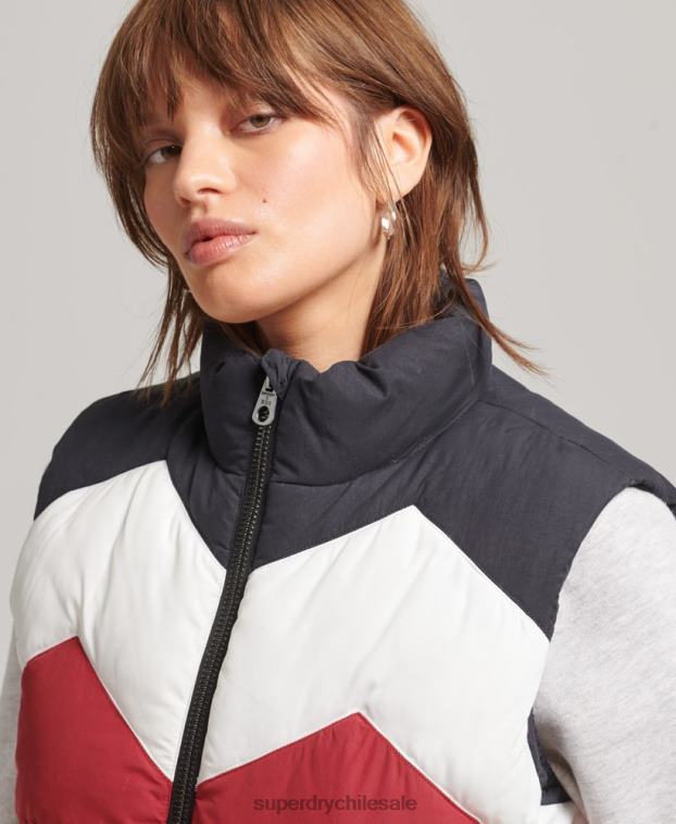 mujer Superdry Armada chaleco acolchado con panel retro 2R68Z5502