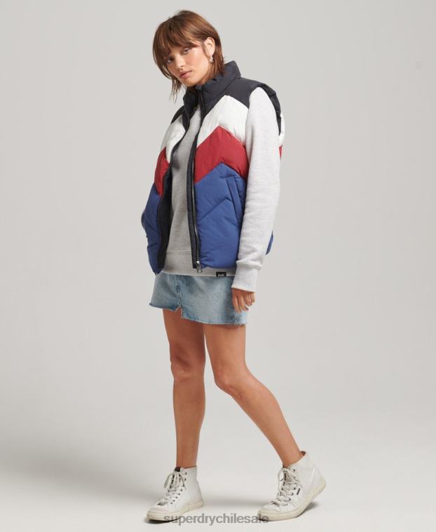 mujer Superdry Armada chaleco acolchado con panel retro 2R68Z5502