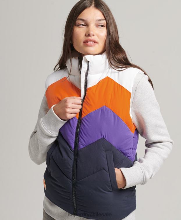 mujer Superdry Armada chaleco acolchado con panel retro 2R68Z5578