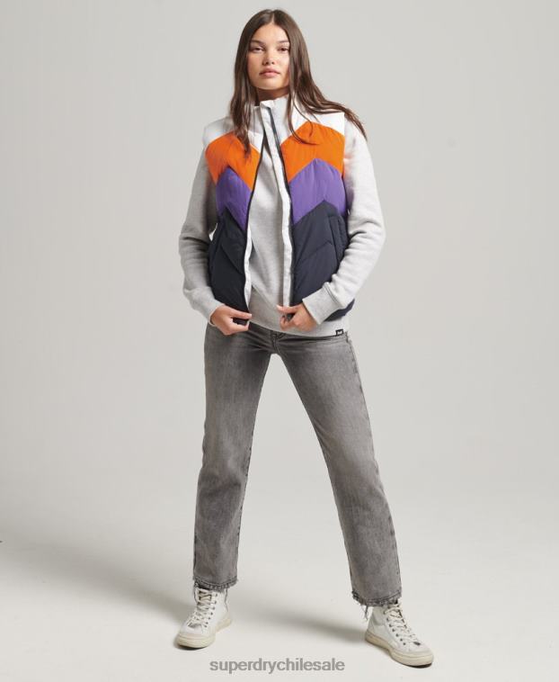 mujer Superdry Armada chaleco acolchado con panel retro 2R68Z5578