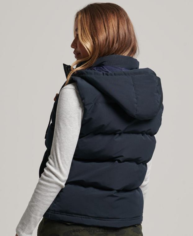 mujer Superdry Armada chaleco acolchado everest con capucha 2R68Z3805
