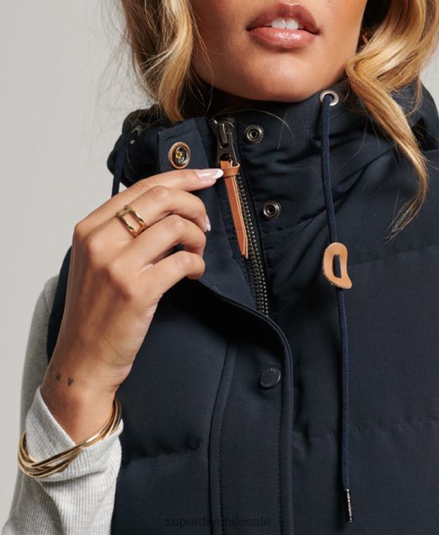 mujer Superdry Armada chaleco acolchado everest con capucha 2R68Z3805