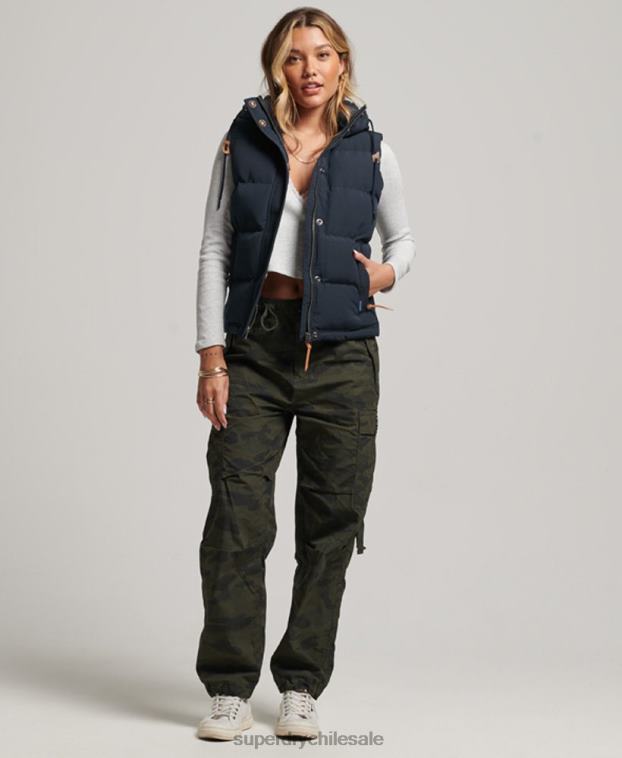 mujer Superdry Armada chaleco acolchado everest con capucha 2R68Z3805