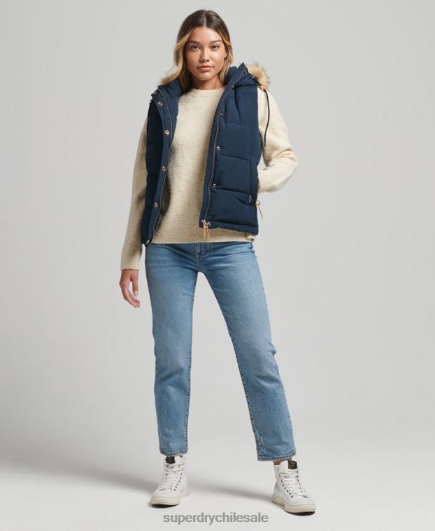 mujer Superdry Armada chaleco de piel sintética everest 2R68Z3692
