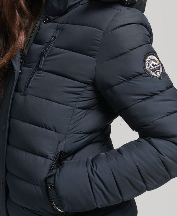 mujer Superdry Armada chamarra acolchada corta con capucha 2R68Z3640
