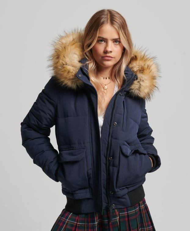 mujer Superdry Armada chamarra bomber acolchada Everest con capucha 2R68Z3752