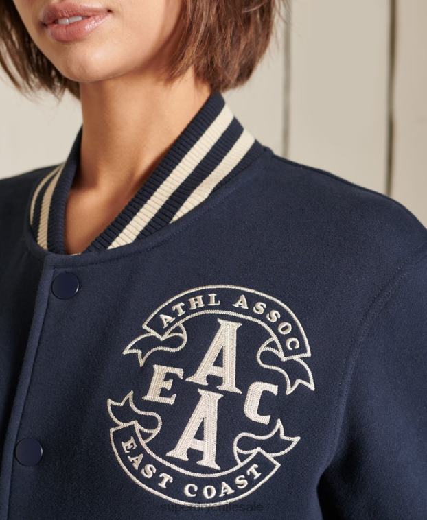 mujer Superdry Armada chamarra bomber de jersey universitario extragrande 2R68Z6026