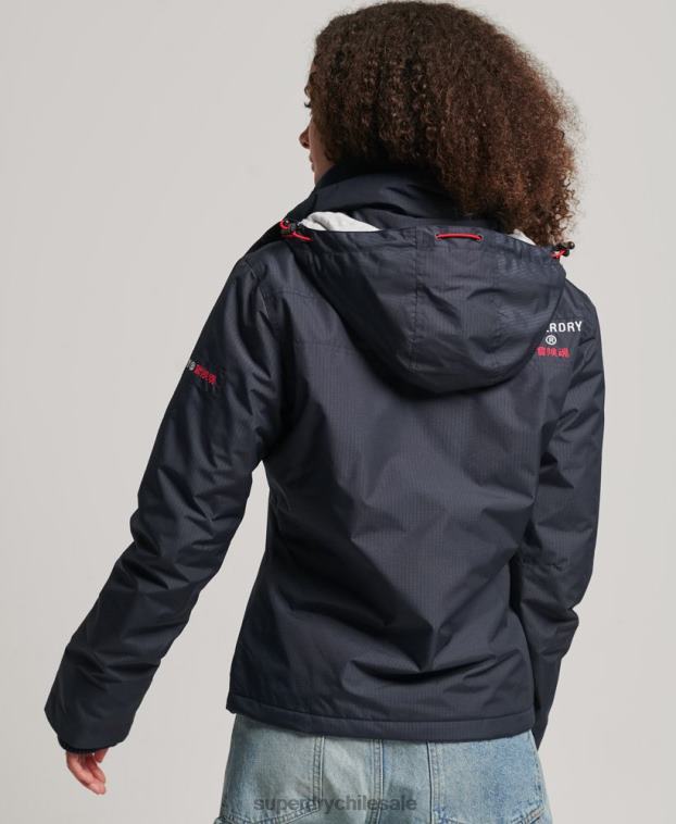 mujer Superdry Armada chamarra cortavientos con capucha y logo 2R68Z3830