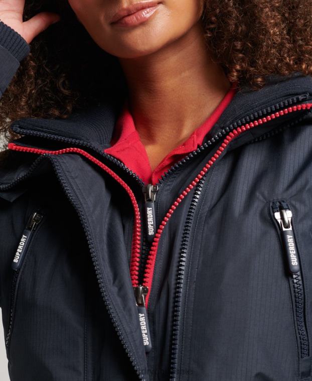 mujer Superdry Armada chamarra cortavientos con capucha y logo 2R68Z3830