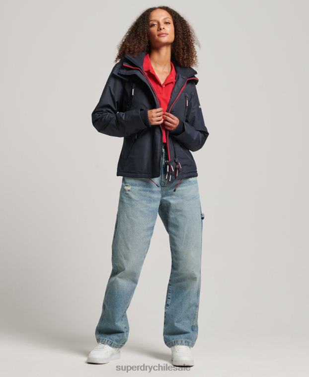 mujer Superdry Armada chamarra cortavientos con capucha y logo 2R68Z3830
