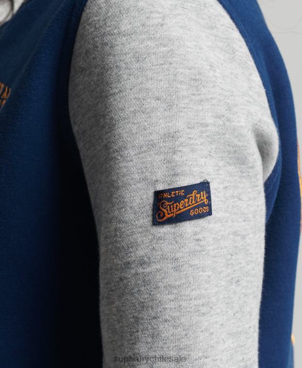 mujer Superdry Armada chamarra de bombardero de jersey de béisbol universitario vintage 2R68Z5751