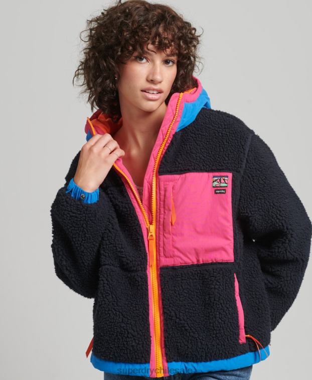 mujer Superdry Armada chamarra sherpa con capucha 2R68Z5722