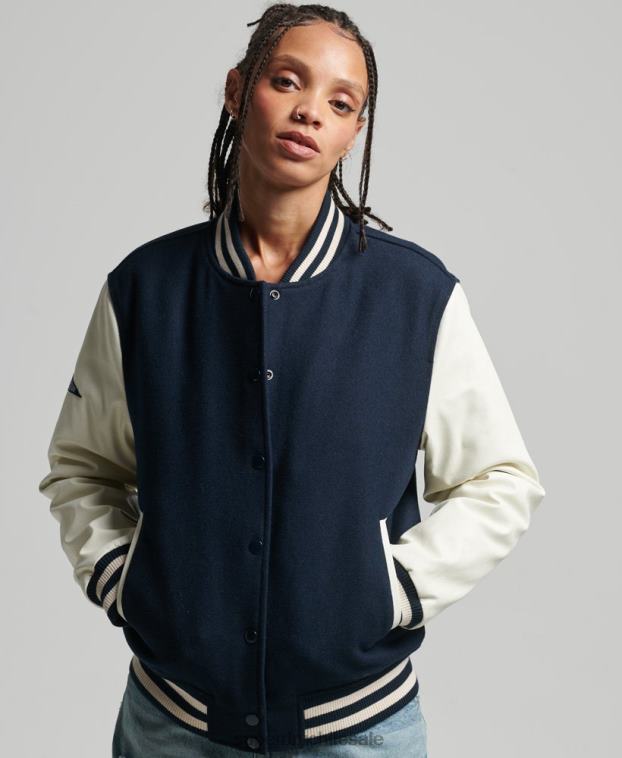 mujer Superdry Armada chaqueta bomber del equipo universitario 2R68Z3784