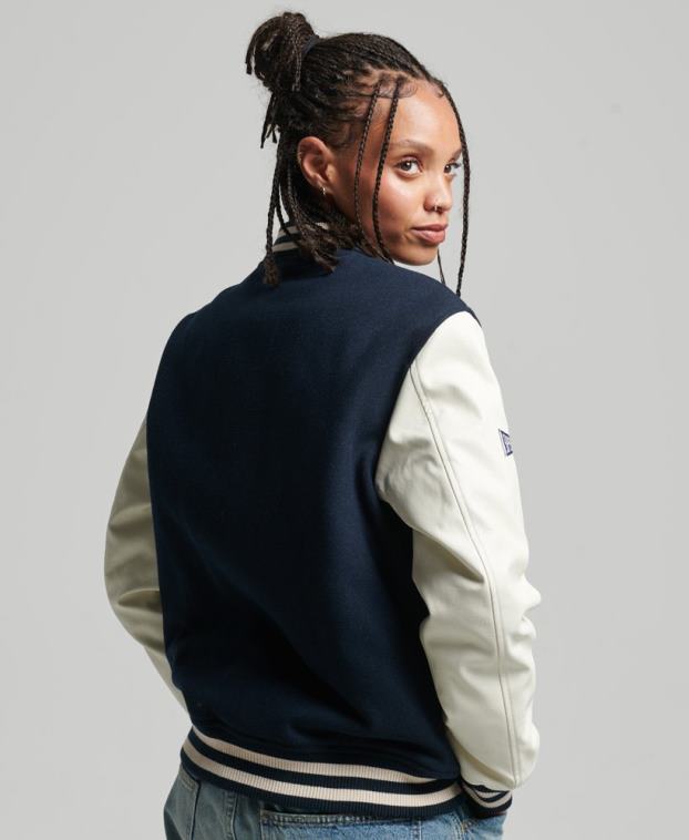 mujer Superdry Armada chaqueta bomber del equipo universitario 2R68Z3784