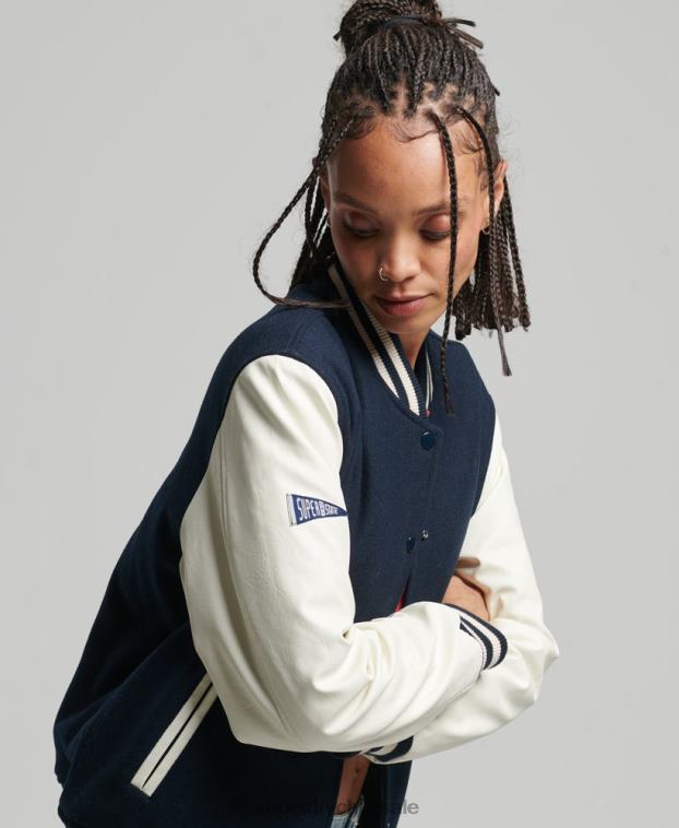 mujer Superdry Armada chaqueta bomber del equipo universitario 2R68Z3784