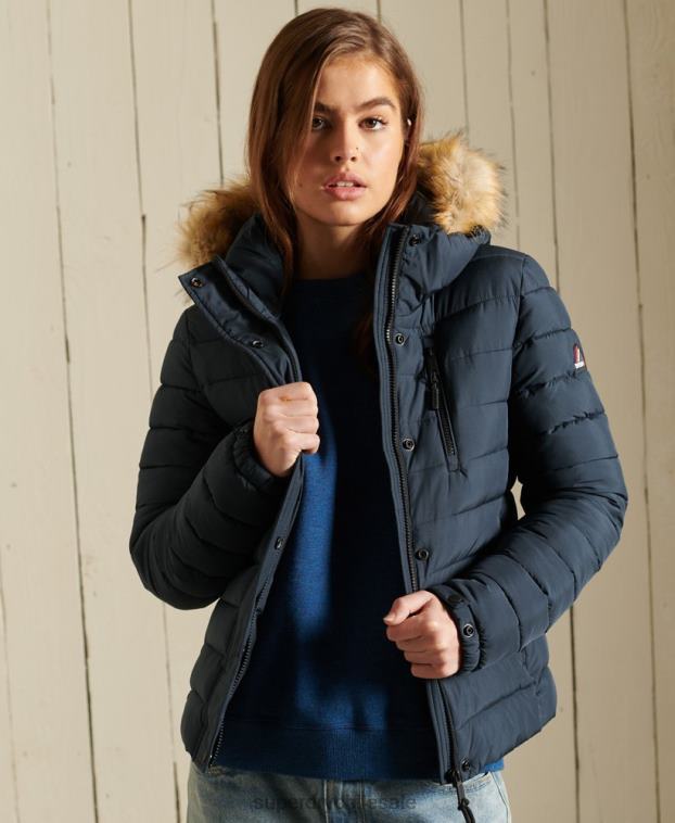 mujer Superdry Armada chaqueta fuji clásica de piel sintética 2R68Z3767
