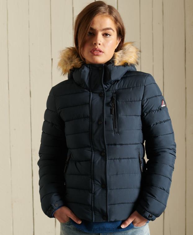 mujer Superdry Armada chaqueta fuji clásica de piel sintética 2R68Z3767