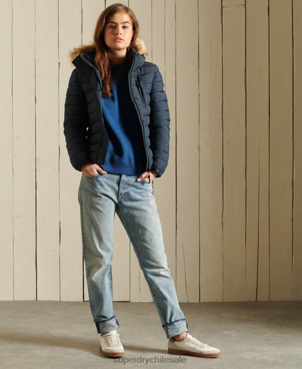 mujer Superdry Armada chaqueta fuji clásica de piel sintética 2R68Z3767