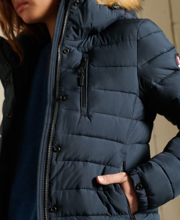 mujer Superdry Armada chaqueta fuji clásica de piel sintética 2R68Z3767