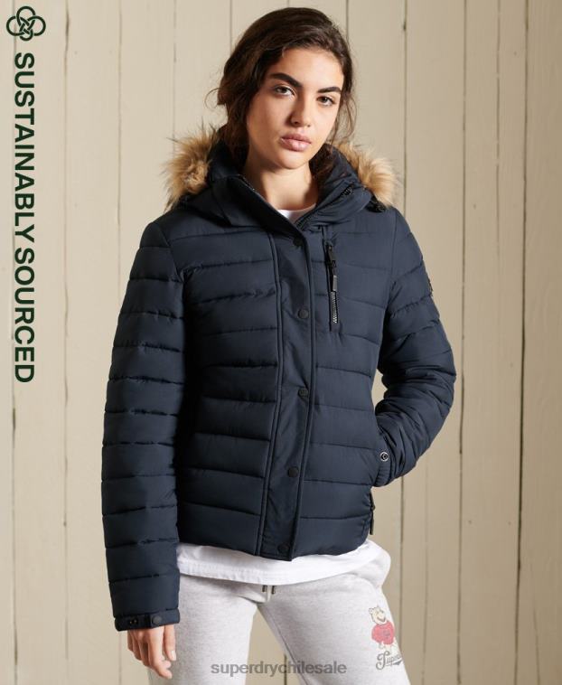 mujer Superdry Armada chaqueta fuji clásica de piel sintética 2R68Z3818