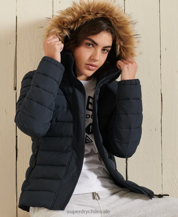 mujer Superdry Armada chaqueta fuji clásica de piel sintética 2R68Z3818