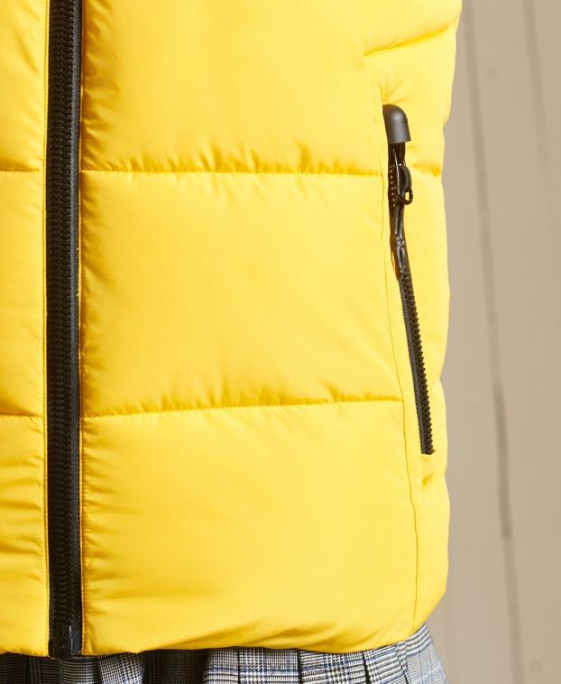 mujer Superdry amarillo chaleco deportivo acolchado oversize 2R68Z5565