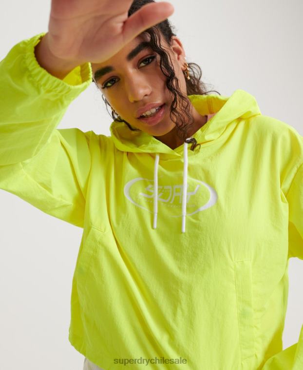 mujer Superdry amarillo chamarra corta estilo neón 2R68Z3850