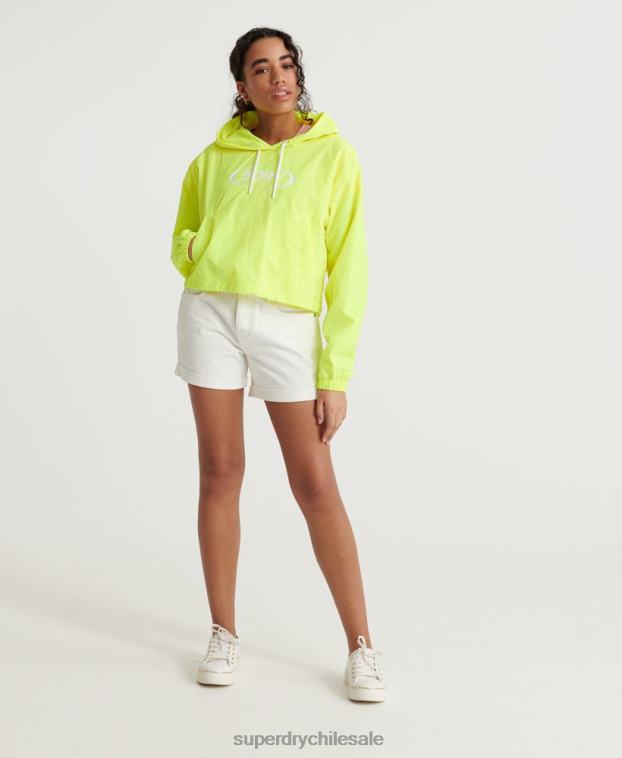 mujer Superdry amarillo chamarra corta estilo neón 2R68Z3850