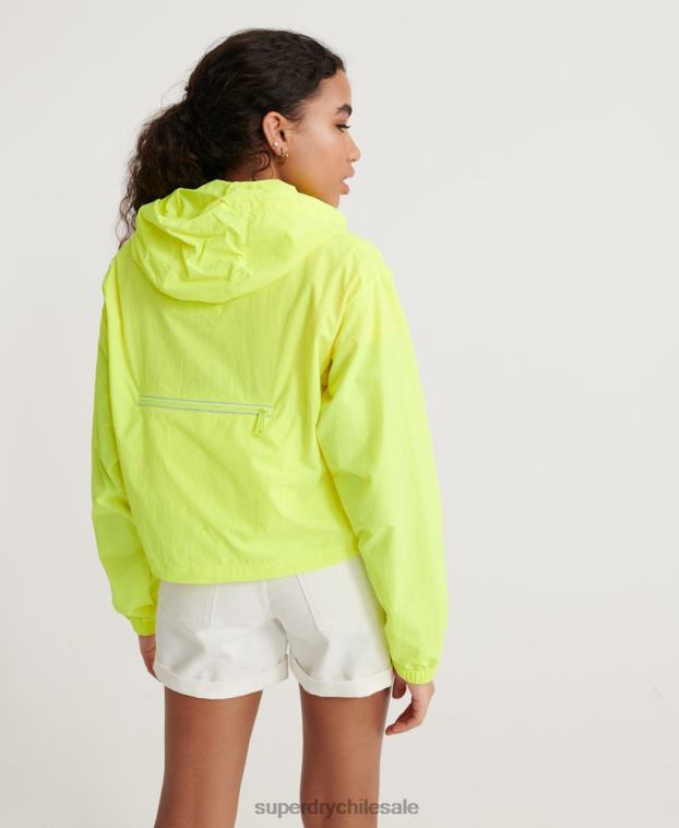 mujer Superdry amarillo chamarra corta estilo neón 2R68Z3850