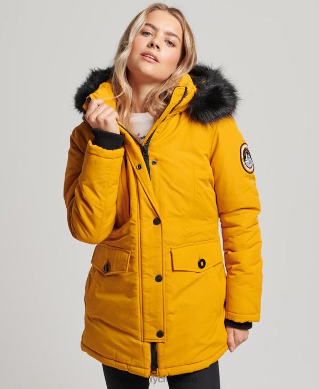 mujer Superdry amarillo chamarra parka ashley everest 2R68Z5740