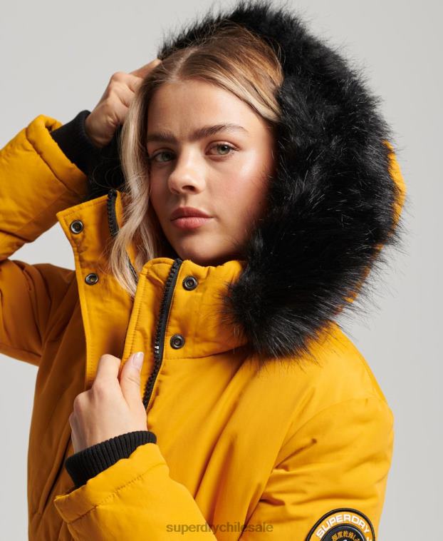 mujer Superdry amarillo chamarra parka ashley everest 2R68Z5740