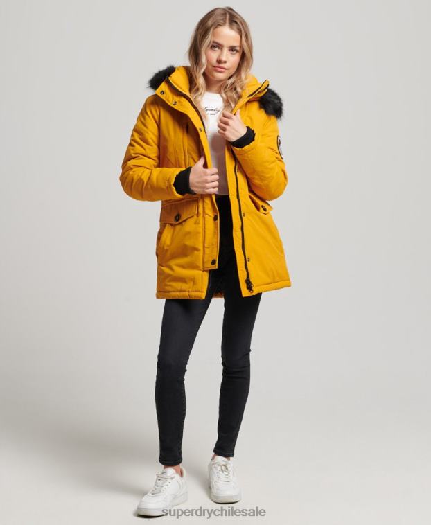 mujer Superdry amarillo chamarra parka ashley everest 2R68Z5740