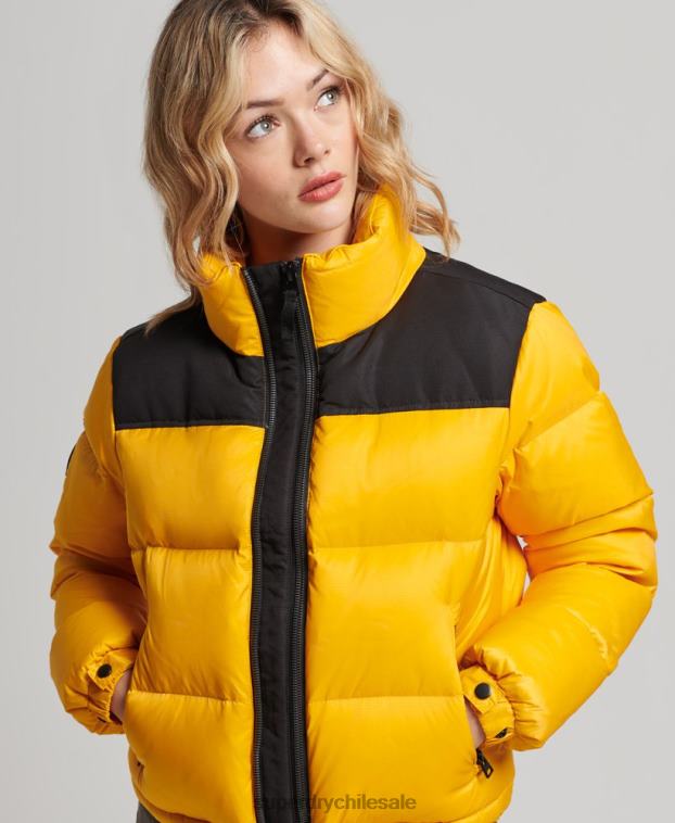 mujer Superdry amarillo chaqueta acolchada con código sportstyle 2R68Z5511