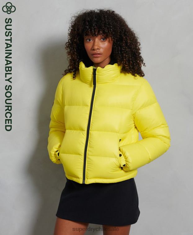 mujer Superdry amarillo chaqueta acolchada de plumón alpino de lujo 2R68Z5634