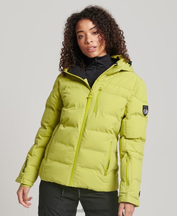 mujer Superdry amarillo chaqueta acolchada motion pro 2R68Z3549