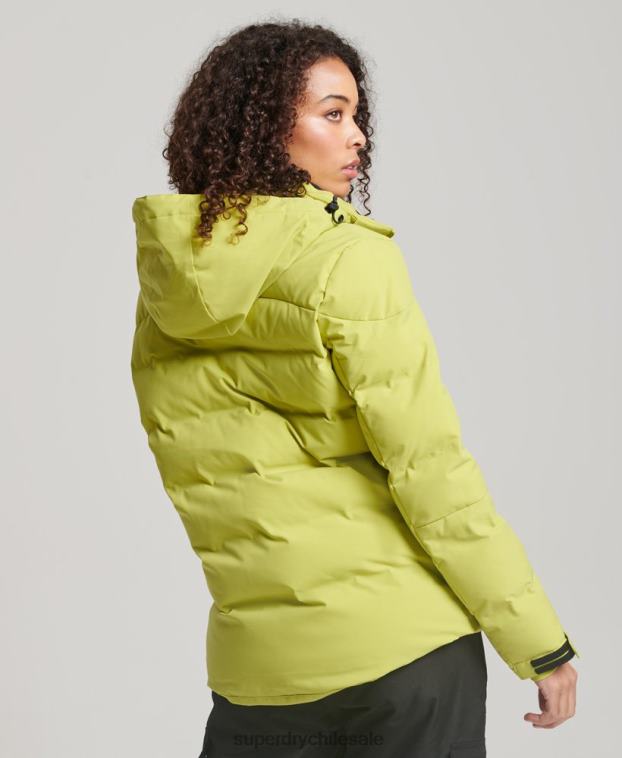 mujer Superdry amarillo chaqueta acolchada motion pro 2R68Z3549