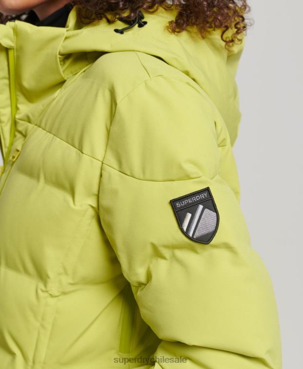 mujer Superdry amarillo chaqueta acolchada motion pro 2R68Z3549
