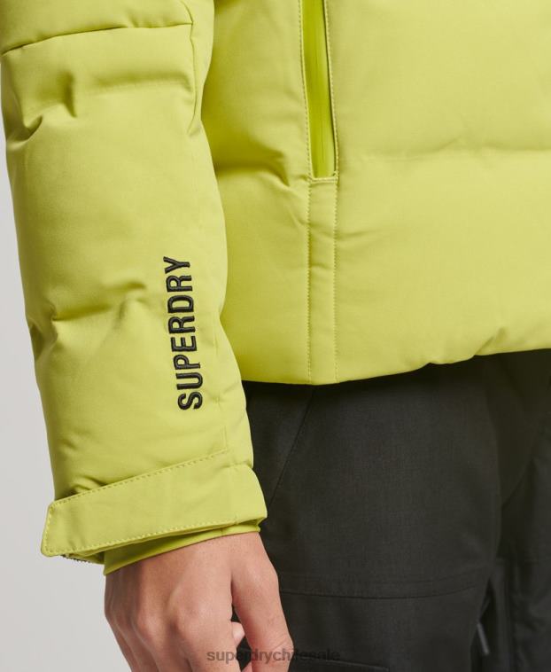 mujer Superdry amarillo chaqueta acolchada motion pro 2R68Z3549