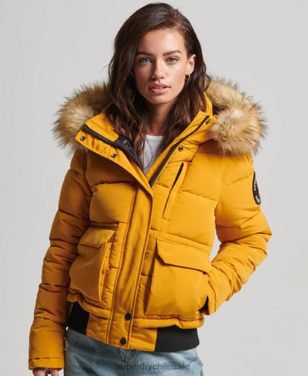 mujer Superdry amarillo chaqueta bomber everest 2R68Z3811